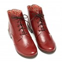 Bota Oxford  em couro vermelha rubi