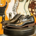 Sapato masculino Solado de Couro Brush Off Preto
