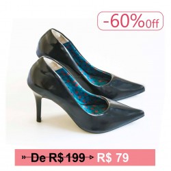 Scarpin preto salto fino sintético