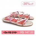 Sandália rasteira em couro Edi off white furtacor