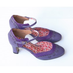 Sapato vintage em couro Lilas Grape