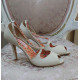 Sandália vintage off white salto 8,5cm