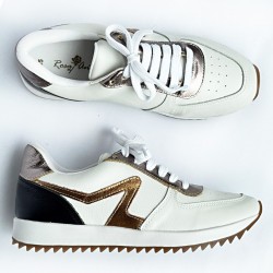 Tenis Rosa Antunes Star Branco / Dourado / Azul