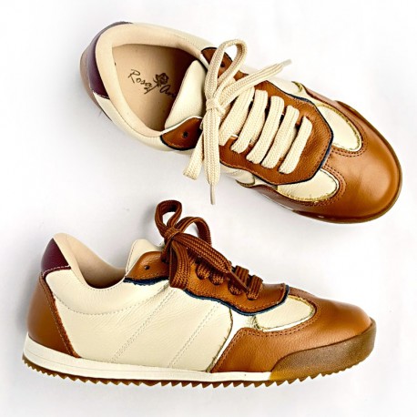 Tênis Rosa Antunes Camel Branco Bordo Navy