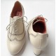 Sapato Oxford  Salto Víntage Couro Off White