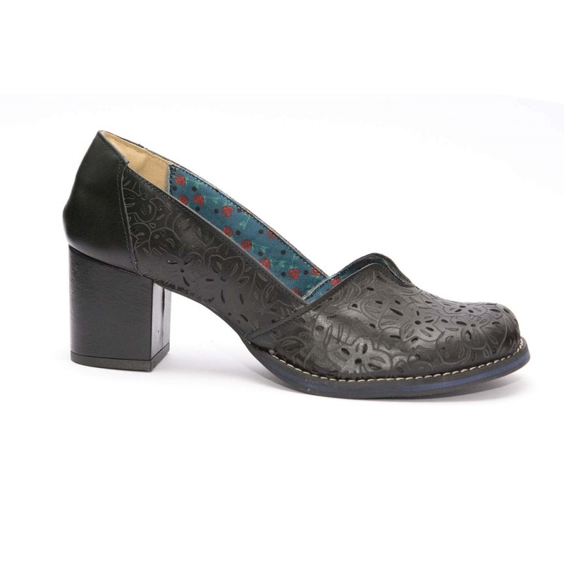 Sapato salto hot sale quadrado preto