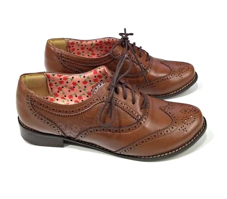 Sapato em couro oxford marrom whisky