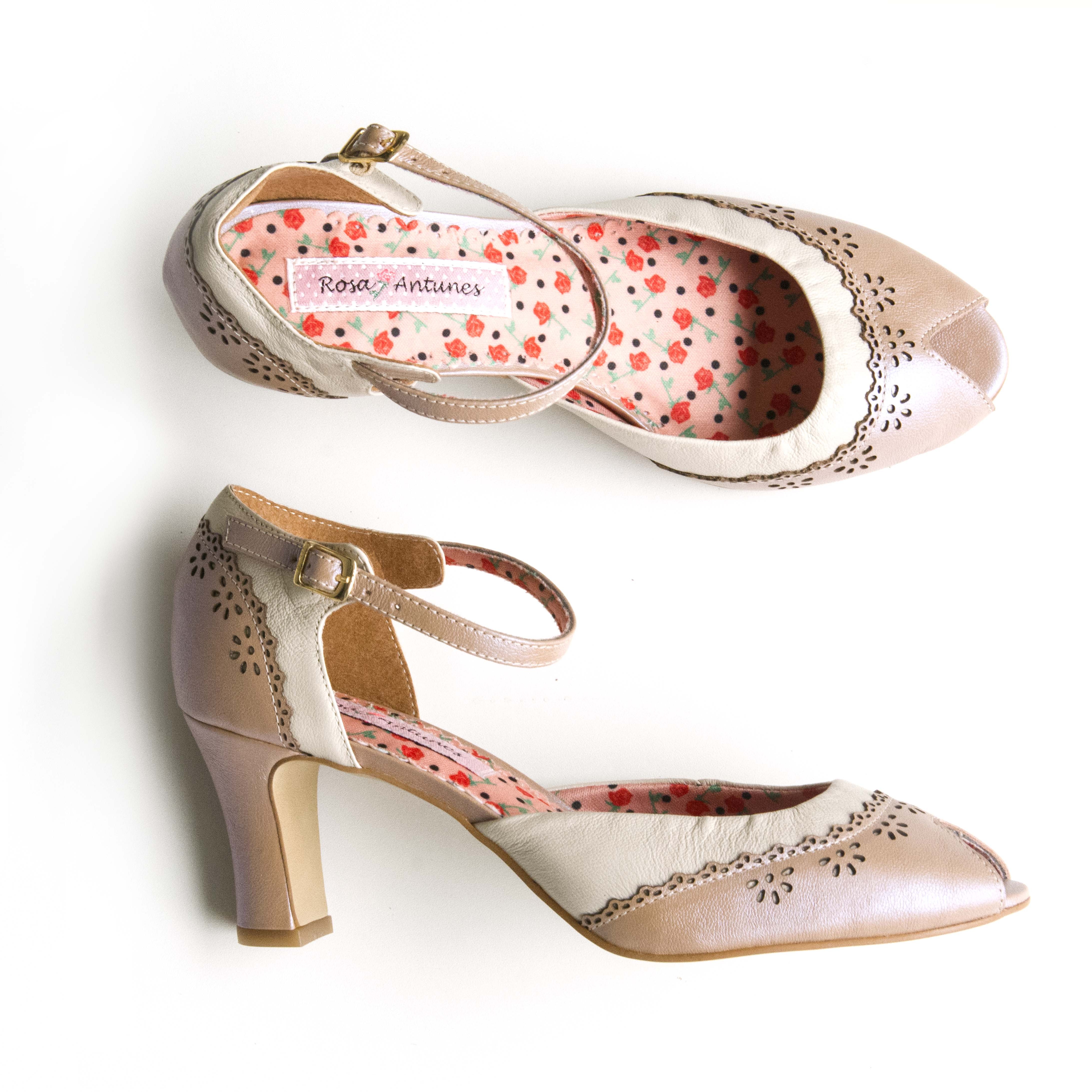 Peep toe vintage furtacor / off white