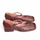 Sapato boneca em couro vermelho  Jaboticaba bordo
